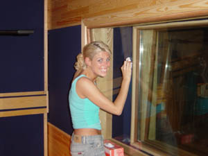 Tanja Dexters cleaning up the studio...